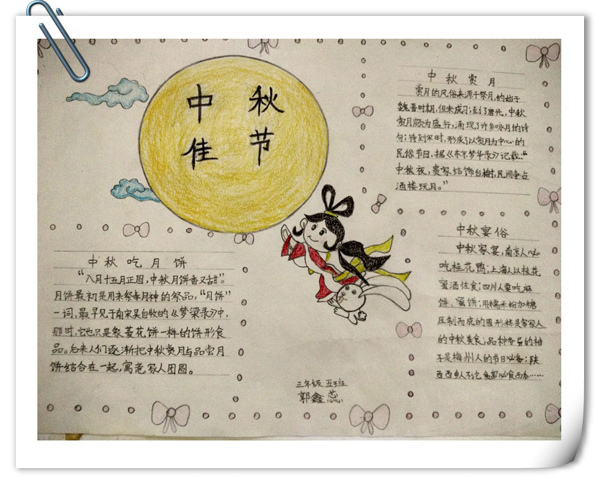2016年秋季学期转瞬即逝,回顾这一学期,公兴小学三年级五班的孩子们在语文老师的带领下,有时是根据语文单元主题,有时是按照节日,有时是班级当中发生的一些小事,坚持每周办一次主题手抄报。 孩子们用他们稚嫩的画笔和青涩的语言诠释着他们眼中的文明世界、童话世界、海底世界、诗海等等。 通过这样的活动,孩子们从课外获取知识的能力提高了,收集课外知识的兴趣也越来越浓了,下面就一起来欣赏欣赏蒲公英中队孩子们的手抄报吧! (撰稿:张玉霞)