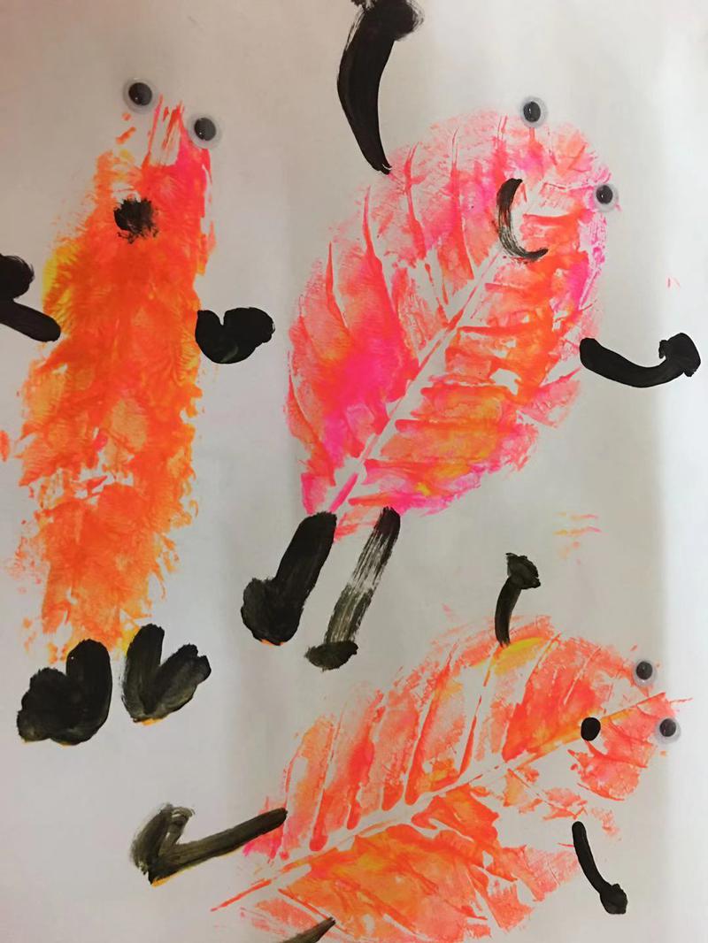 叶脉和颜料的合作——记丰乐幼儿园中四班树叶拓印活动