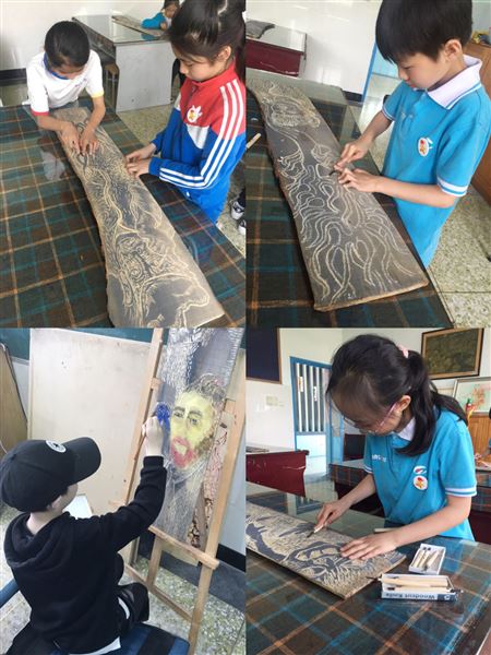 棠外附小原创木版画 梦寻 梵高 喜获18年成都市双流区中小学生艺术节美术比赛特等奖